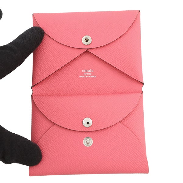 エルメス コインケース カルヴィ デュオ ローズアザレ/シルバー金具 エプソン B刻印 財布