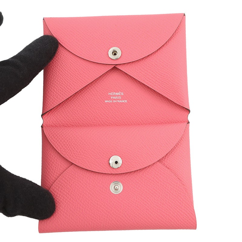 エルメス コインケース カルヴィ デュオ ローズアザレ/シルバー金具 エプソン B刻印 財布