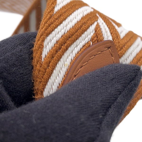 エルメス ショルダーストラップ バンドリエール サングル ジグザグ エクリュ/ゴールド/シルバー金具 キャンバス/スイフト W刻印