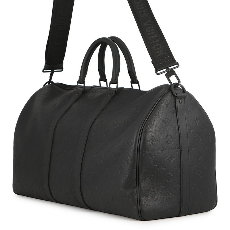 ルイヴィトン ボストンバッグ モングラム・シャドウ キーポル・バンドリエール 50 M44810 ヴィトン バッグ 旅行 2way 黒 ブラック