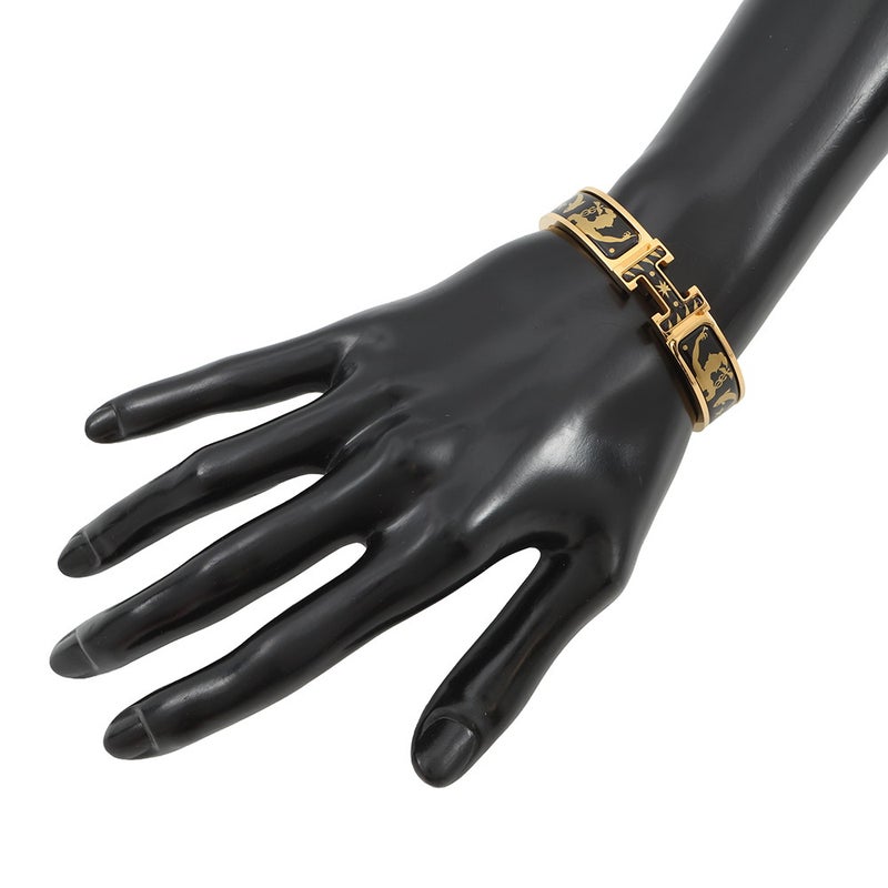 エルメス ブレスレット クリックH PM オルフェウスの魅力に誘われて ブラック/ゴールド/ゴールド金具 HERMES バングル 黒