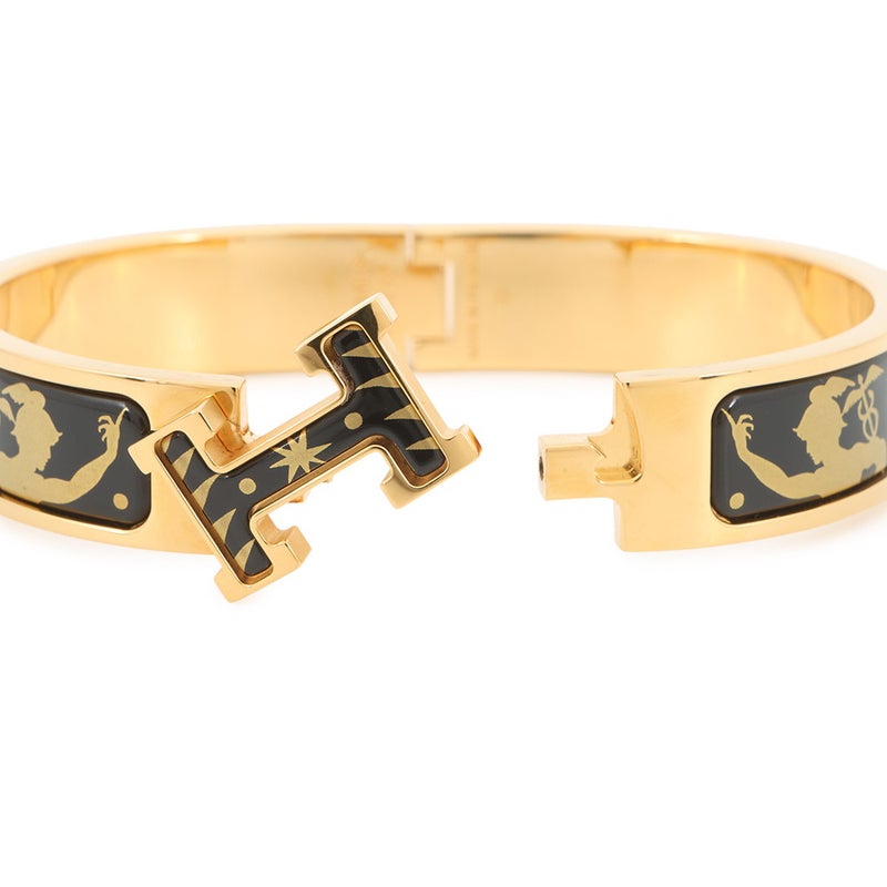 エルメス ブレスレット クリックH PM オルフェウスの魅力に誘われて ブラック/ゴールド/ゴールド金具 HERMES バングル 黒