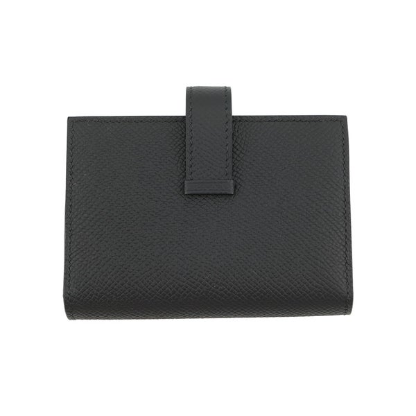 エルメス カードケース ベアン ミニ 小銭入れ付き ブラック/シルバー金具 エプソン B刻印 黒