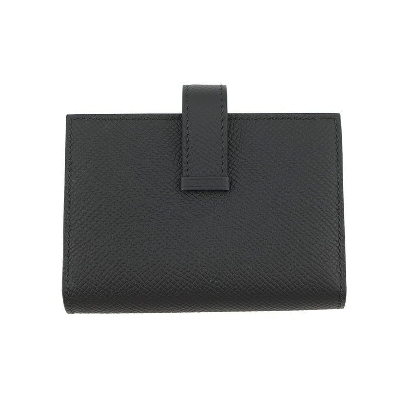 エルメス カードケース ベアン ミニ 小銭入れ付き ブラック/シルバー金具 エプソン B刻印 黒