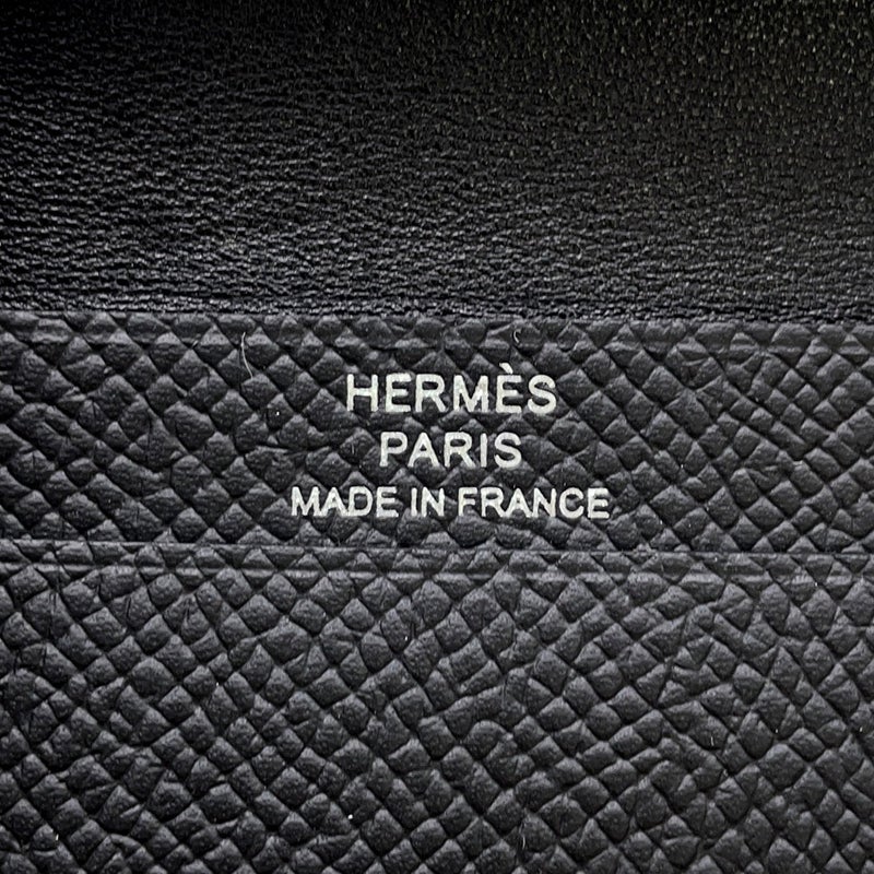 エルメス カードケース ベアン ミニ 小銭入れ付き ブラック/シルバー金具 エプソン B刻印 黒