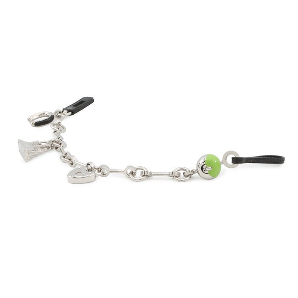 エルメス バッグチャーム ビジュー・ドゥ・バッグチャーム ブラック/グラニ/シルバー金具 メタル/ボックスカーフ 黒