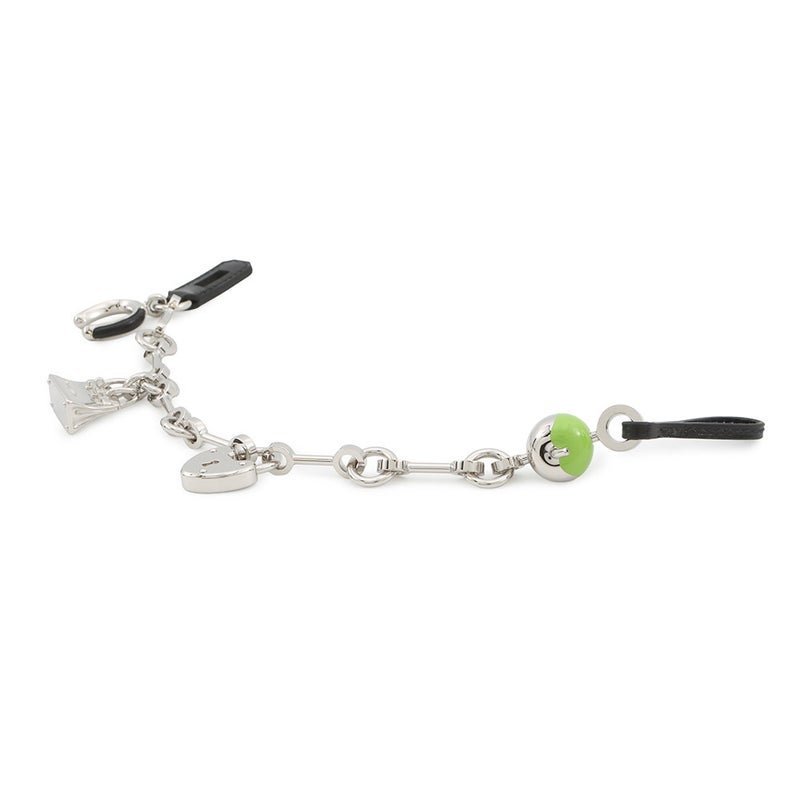 エルメス バッグチャーム ビジュー・ドゥ・バッグチャーム ブラック/グラニ/シルバー金具 メタル/ボックスカーフ 黒