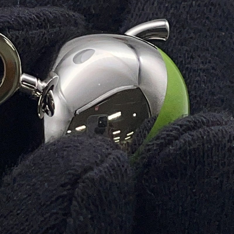 エルメス バッグチャーム ビジュー・ドゥ・バッグチャーム ブラック/グラニ/シルバー金具 メタル/ボックスカーフ 黒