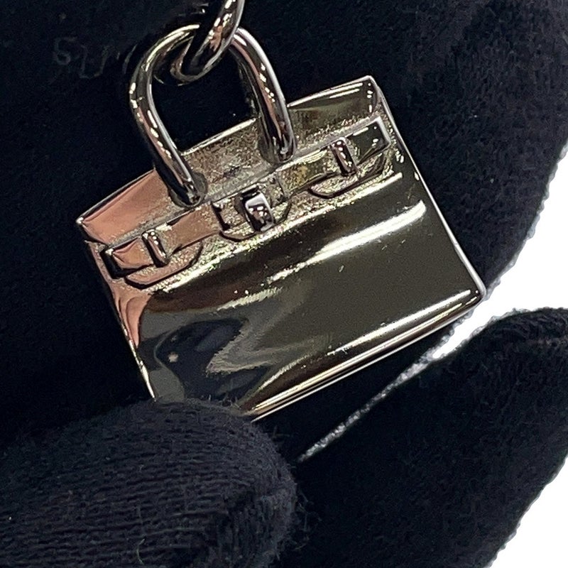エルメス バッグチャーム ビジュー・ドゥ・バッグチャーム ブラック/グラニ/シルバー金具 メタル/ボックスカーフ 黒