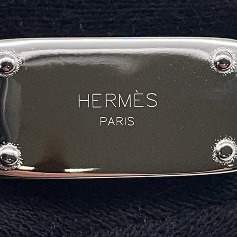 エルメス バッグチャーム ビジュー・ドゥ・バッグチャーム ブラック/グラニ/シルバー金具 メタル/ボックスカーフ 黒