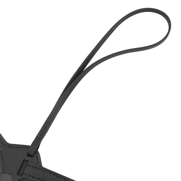 エルメス ロックチャーム ブラック/シルバー金具 ボックスカーフ/アリゲーターシャイン B刻印 黒