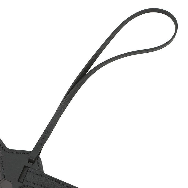 エルメス ロックチャーム ブラック/シルバー金具 ボックスカーフ/アリゲーターシャイン B刻印 黒