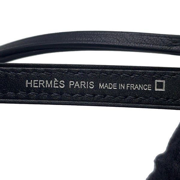 エルメス ロックチャーム ブラック/シルバー金具 ボックスカーフ/アリゲーターシャイン B刻印 黒