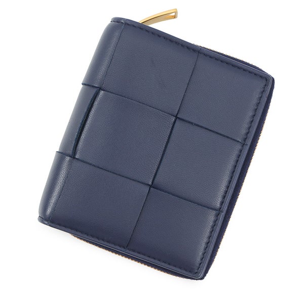 ボッテガヴェネタ 二つ折り財布 マキシイントレチャート カセット スモール ウォレット BOTTEGA VENETA バイカラー