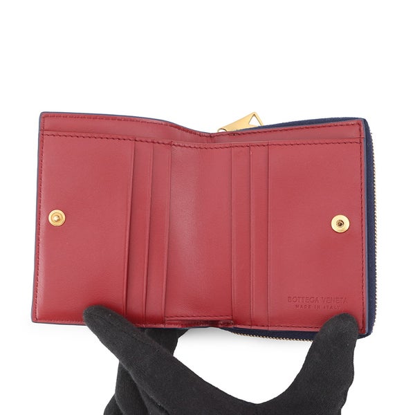 ボッテガヴェネタ 二つ折り財布 マキシイントレチャート カセット スモール ウォレット BOTTEGA VENETA バイカラー