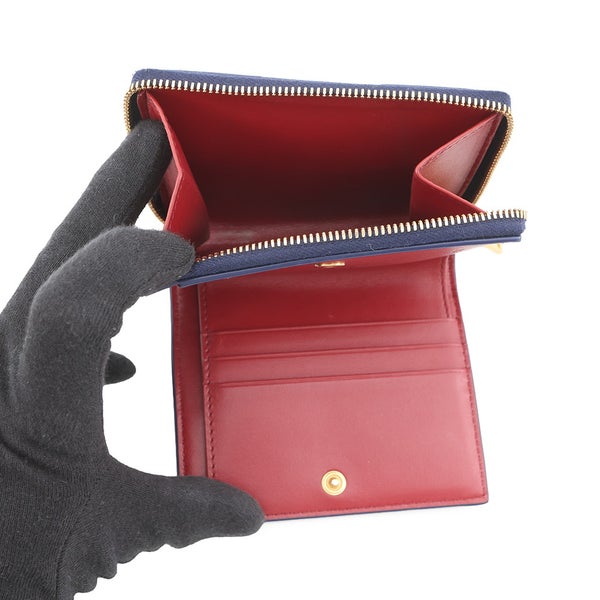 ボッテガヴェネタ 二つ折り財布 マキシイントレチャート カセット スモール ウォレット BOTTEGA VENETA バイカラー