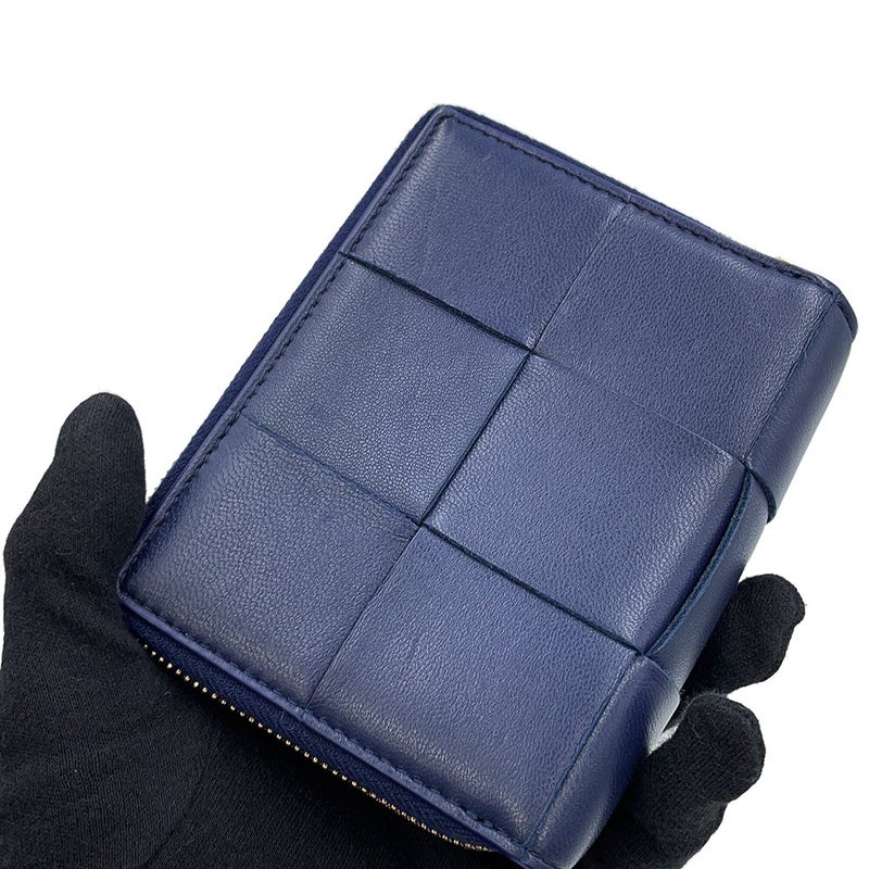 ボッテガヴェネタ 二つ折り財布 マキシイントレチャート カセット スモール ウォレット BOTTEGA VENETA バイカラー