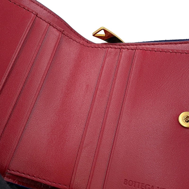 ボッテガヴェネタ 二つ折り財布 マキシイントレチャート カセット スモール ウォレット BOTTEGA VENETA バイカラー