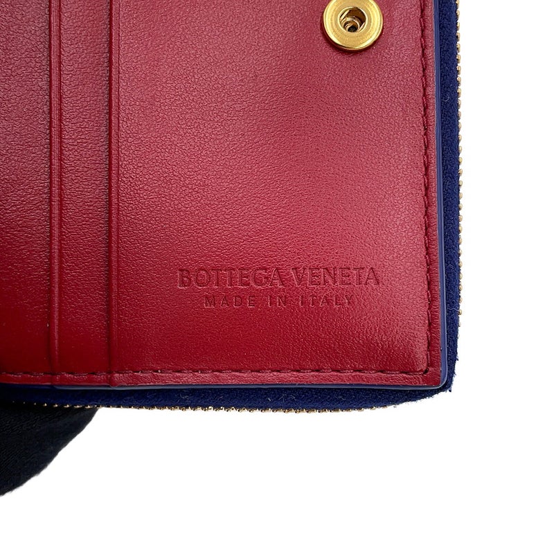 ボッテガヴェネタ 二つ折り財布 マキシイントレチャート カセット スモール ウォレット BOTTEGA VENETA バイカラー