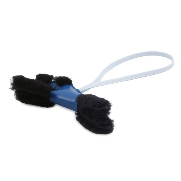 エルメス バッグチャーム バディ ブルーフランス/ブラック/ブリューブリュム ラムスキン/ムートン W刻印