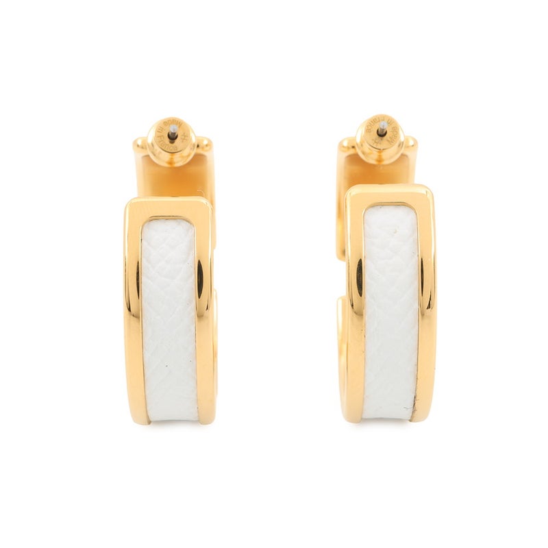 エルメス ピアス オランプ ホワイト/ゴールド金具 エプソン HERMES アクセサリー 白