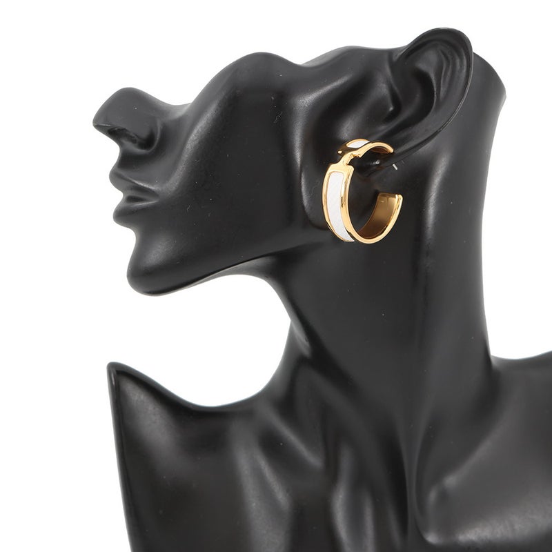 エルメス ピアス オランプ ホワイト/ゴールド金具 エプソン HERMES アクセサリー 白