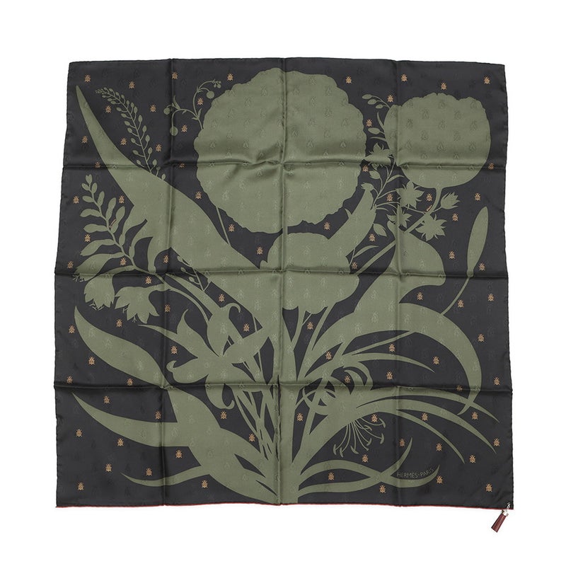 エルメス スカーフ カレ90 ブケ・フィナル・アベイユ Bouquet Final leather tassel scarf シルク HERMES 2025年秋冬