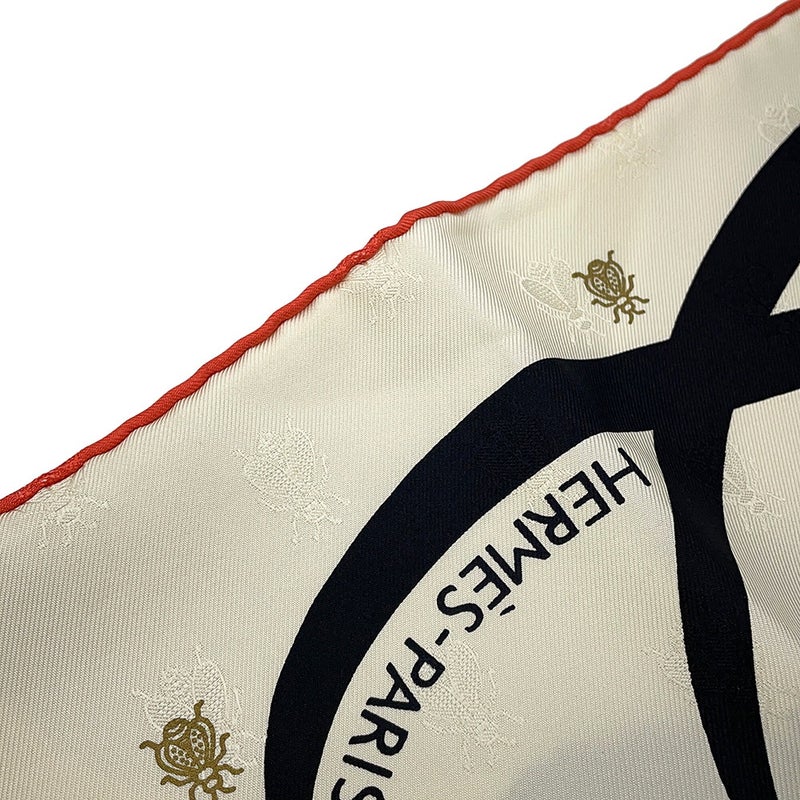 エルメス スカーフ カレ90 ブケ・フィナル・アベイユ Bouquet Final leather tassel scarf シルク HERMES 2025年秋冬