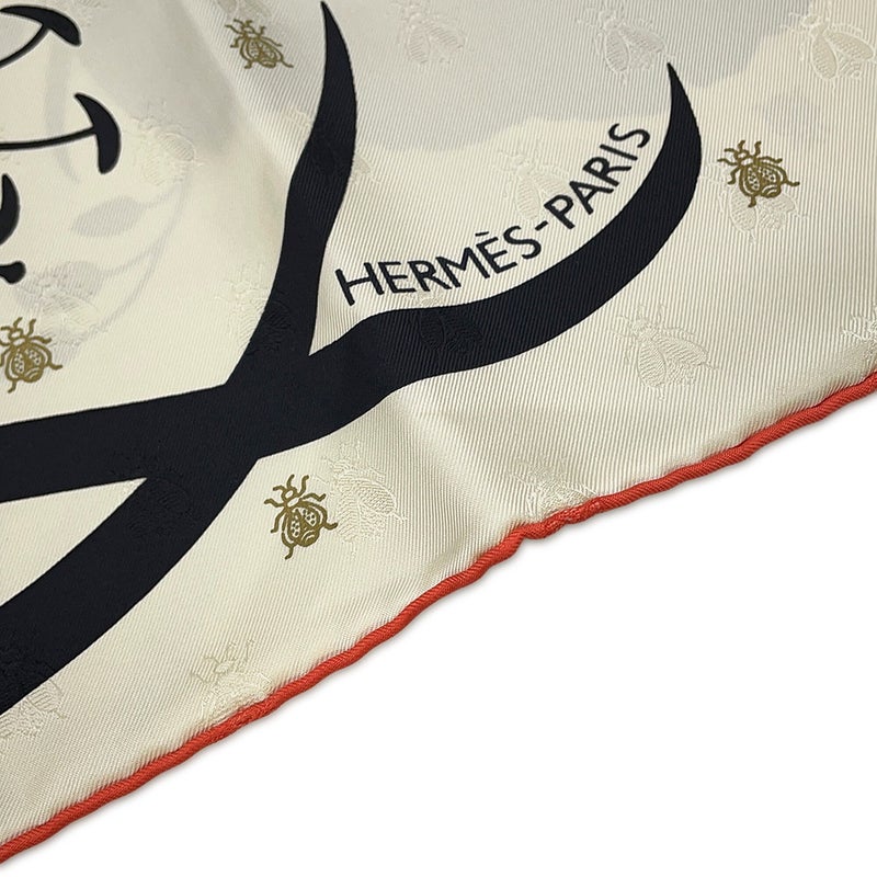 エルメス スカーフ カレ90 ブケ・フィナル・アベイユ Bouquet Final leather tassel scarf シルク HERMES 2025年秋冬