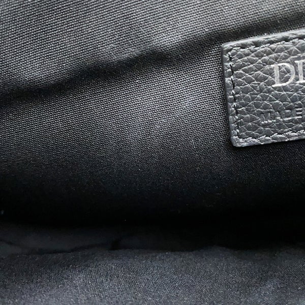 クリスチャン・ディオール ボディバッグ サドルバッグ 刺繍ロゴ Christian Dior 黒