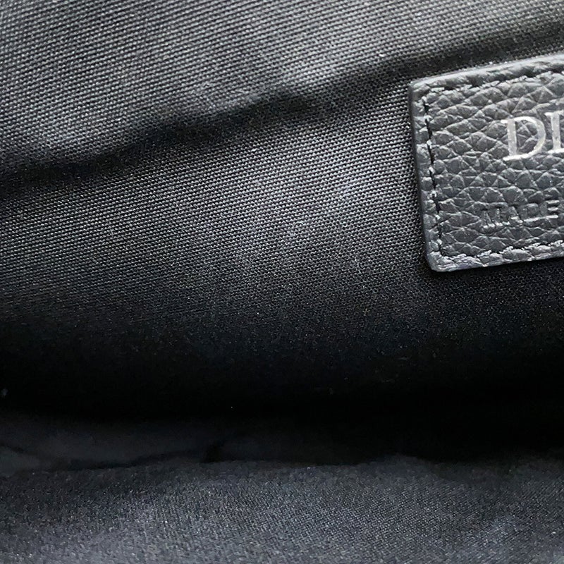 クリスチャン・ディオール ボディバッグ サドルバッグ 刺繍ロゴ Christian Dior 黒