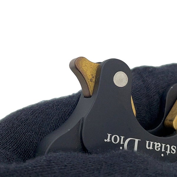 クリスチャン・ディオール ボディバッグ サドルバッグ 刺繍ロゴ Christian Dior 黒