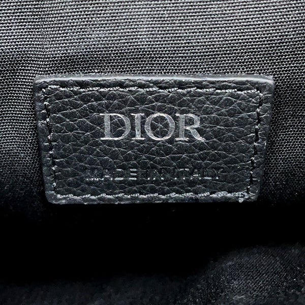 クリスチャン・ディオール ボディバッグ サドルバッグ 刺繍ロゴ Christian Dior 黒