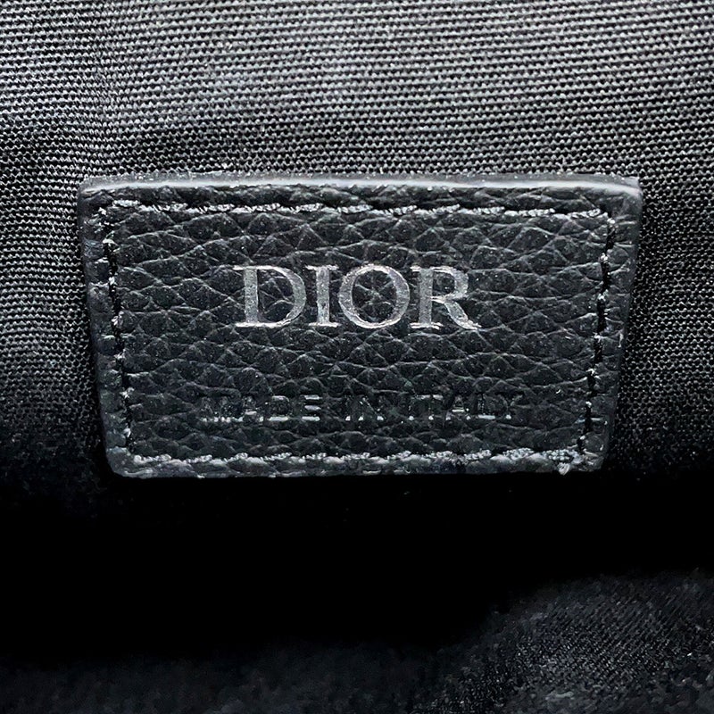 クリスチャン・ディオール ボディバッグ サドルバッグ 刺繍ロゴ Christian Dior 黒