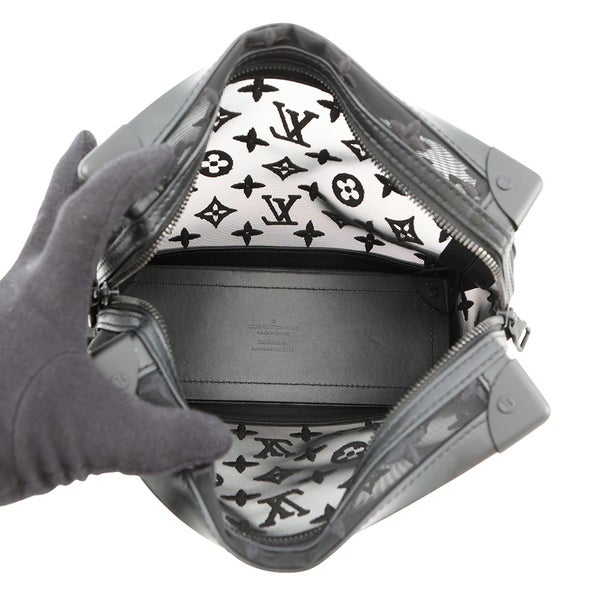 ルイヴィトン ショルダーバッグ モノグラム・メッシュ/レザー ソフトトランク M53964 ヴィトン バッグ 刺繍 ブラック 黒 2019年秋冬