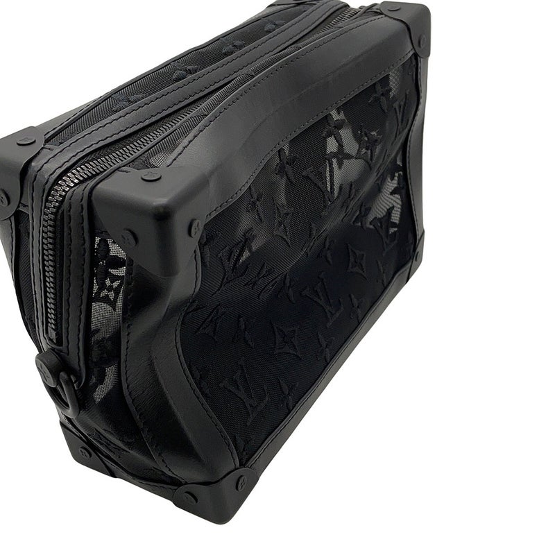 ルイヴィトン ショルダーバッグ モノグラム・メッシュ/レザー ソフトトランク M53964 ヴィトン バッグ 刺繍 ブラック 黒 2019年秋冬