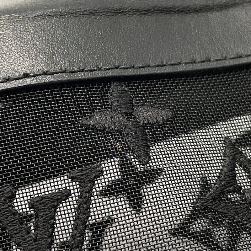 ルイヴィトン ショルダーバッグ モノグラム・メッシュ/レザー ソフトトランク M53964 ヴィトン バッグ 刺繍 ブラック 黒 2019年秋冬