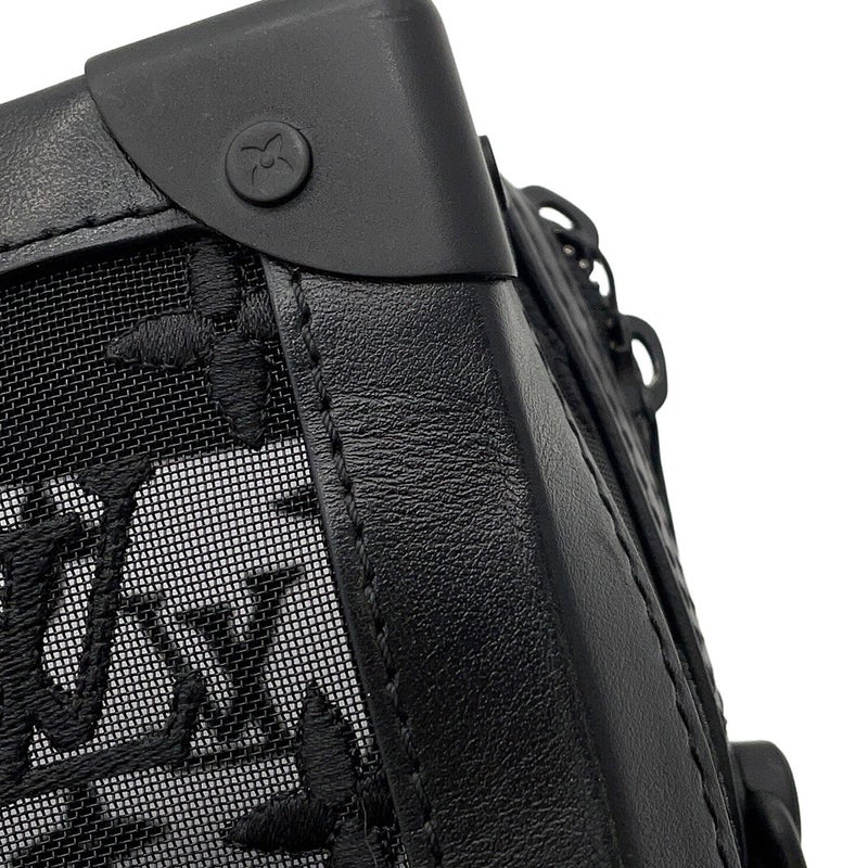 ルイヴィトン ショルダーバッグ モノグラム・メッシュ/レザー ソフトトランク M53964 ヴィトン バッグ 刺繍 ブラック 黒 2019年秋冬