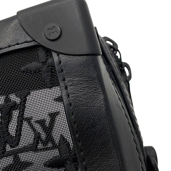 ルイヴィトン ショルダーバッグ モノグラム・メッシュ/レザー ソフトトランク M53964 ヴィトン バッグ 刺繍 ブラック 黒 2019年秋冬