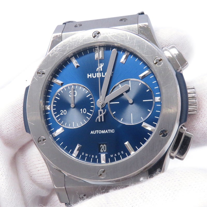 ウブロ クラシック・フュージョン クロノグラフ チタニウム ブルー 521.NX.7170.LR HUBLOT 腕時計 ブルー文字盤