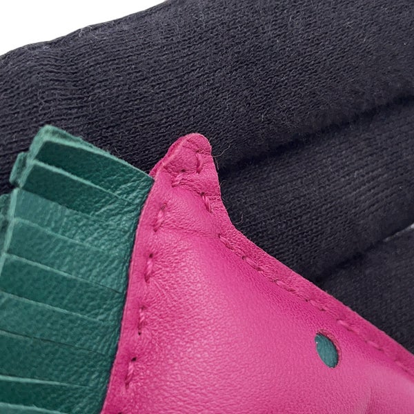 エルメス バッグチャーム ロデオ MM ローズパープル/ブルーエレクトリック/マラカイト ラムスキン A刻印