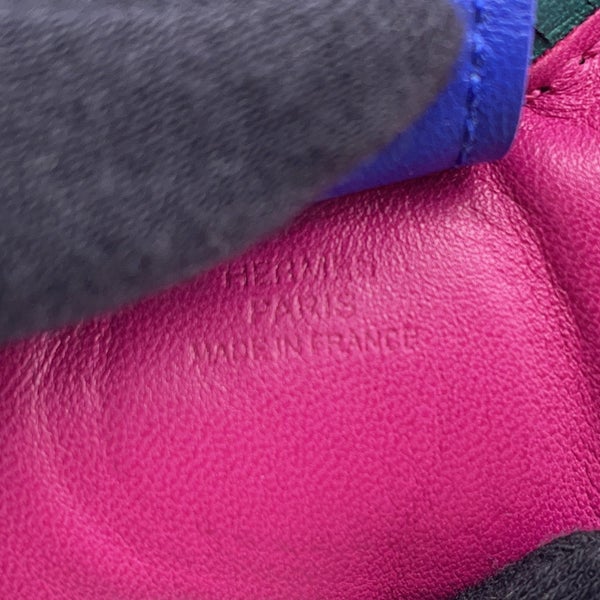 エルメス バッグチャーム ロデオ MM ローズパープル/ブルーエレクトリック/マラカイト ラムスキン A刻印