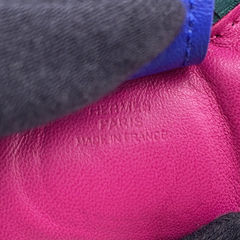 エルメス バッグチャーム ロデオ MM ローズパープル/ブルーエレクトリック/マラカイト ラムスキン A刻印