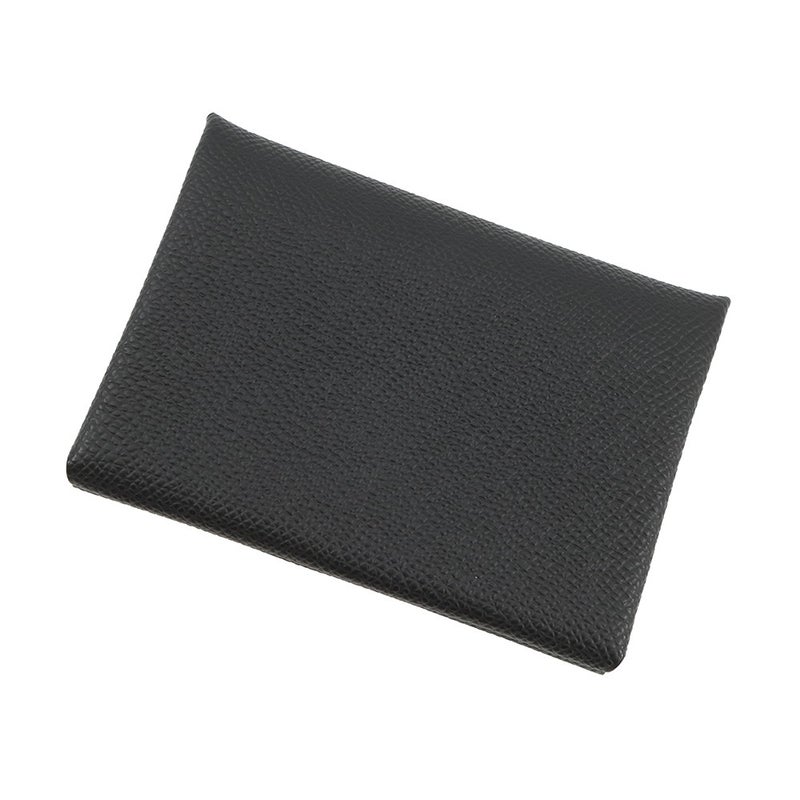エルメス コインケース カルヴィ デュオ ブラック/シルバー金具 エプソン W刻印 財布 黒