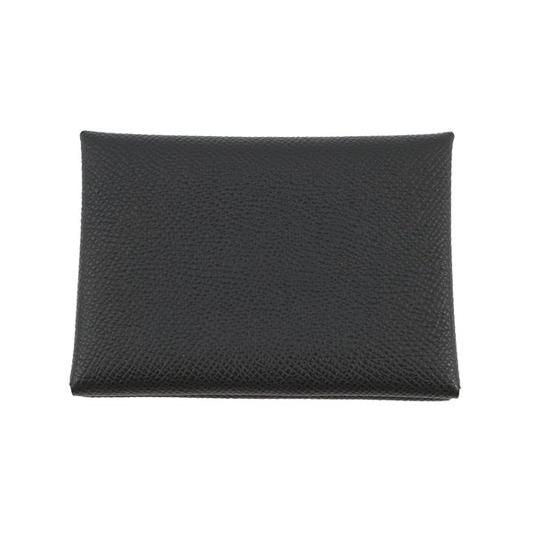 エルメス コインケース カルヴィ デュオ ブラック/シルバー金具 エプソン W刻印 財布 黒
