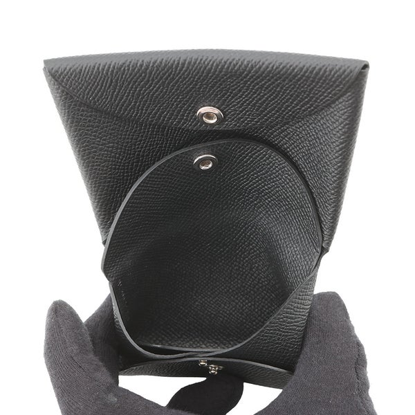 エルメス コインケース カルヴィ デュオ ブラック/シルバー金具 エプソン W刻印 財布 黒
