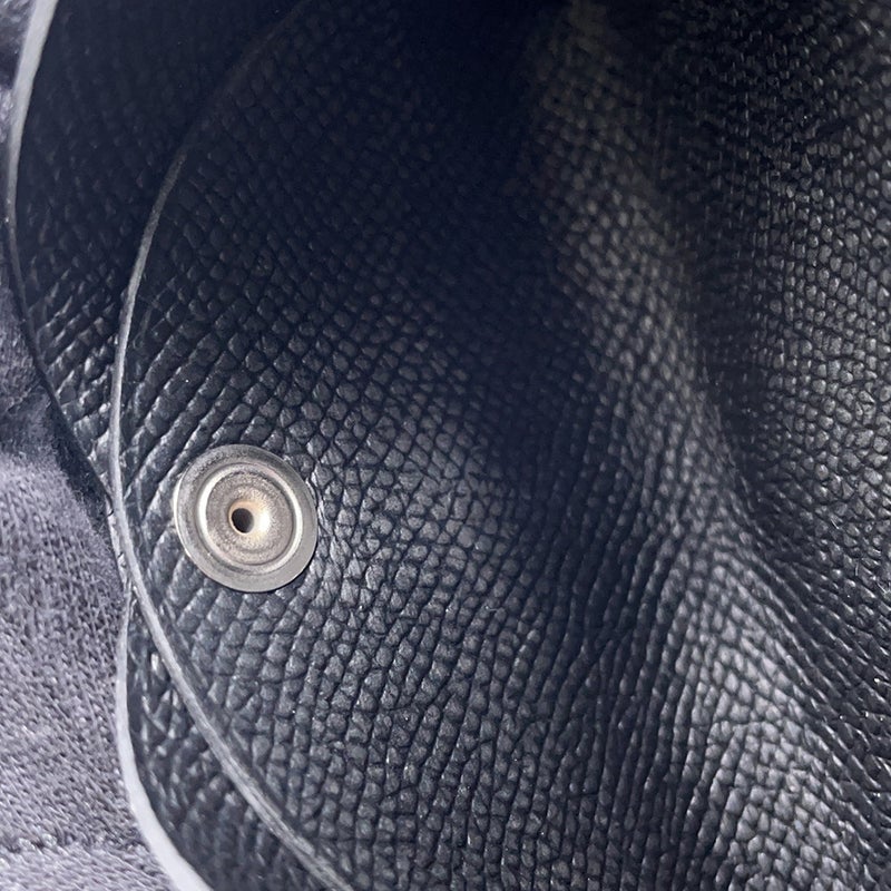 エルメス コインケース カルヴィ デュオ ブラック/シルバー金具 エプソン W刻印 財布 黒