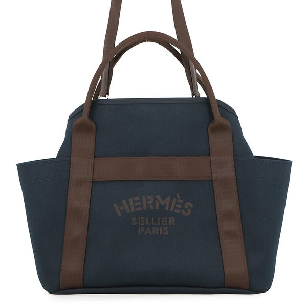 エルメス サックドパンサージュ グルーム SAC DE PANSAGE GROOM ネイビー/フー D刻印 2way