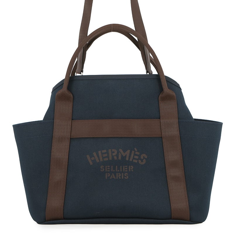 エルメス サックドパンサージュ グルーム SAC DE PANSAGE GROOM ネイビー/フー D刻印 2way
