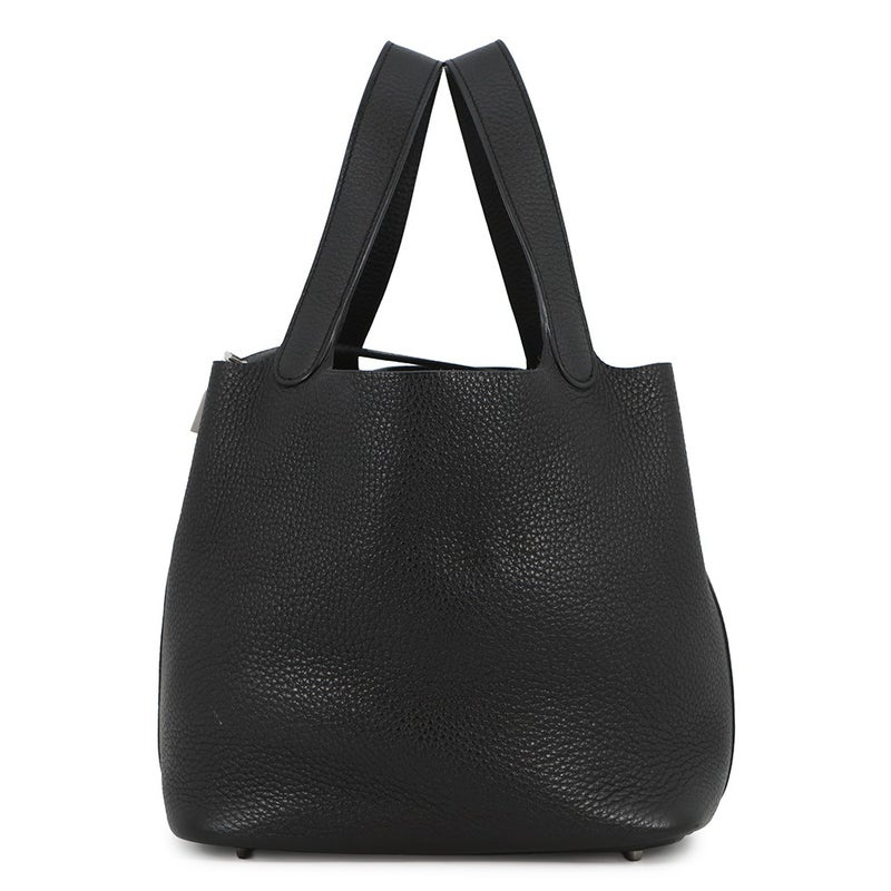 エルメス ハンドバッグ ピコタンロックMM ブラック/シルバー金具 トリヨンクレマンス A刻印 黒